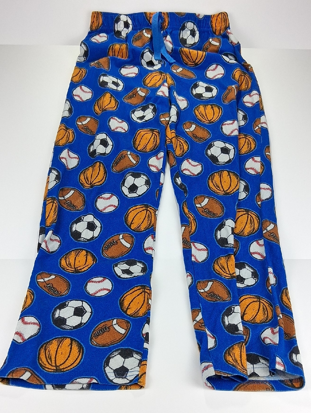 Boys Arizona Jean Co. Pajama Pants Size Large (14/16) Blue With Sports Graphics